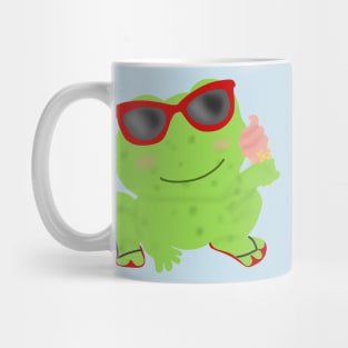 Frog with an ice cream Mug